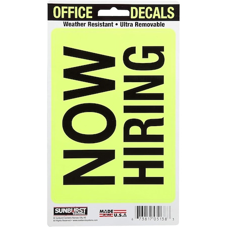 Decal Now Hiring 8.5 In X 5 In